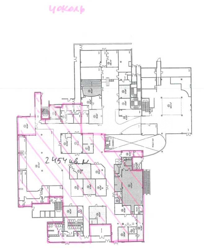 Планировка офиса 500-3172.61 м², -1 этаж, Бизнес-центр «Башня Эволюция»